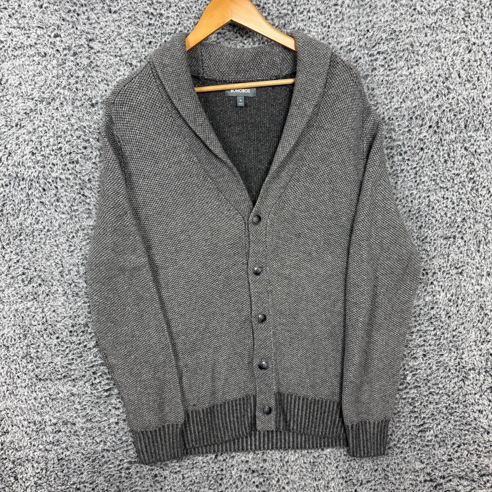 Bonobos Sweater Mens Medium Gray Wool Cashmere Blend Shawl Collar Cardigan Knit